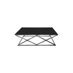 Alsea Coffee Table Silver Base - Black Glass - Furniture > Living Room > Coffee Tables