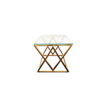 Alsea Side Table Gold Base - Clear Glass - Furniture > Living Room > Side Tables
