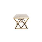 Alsea Side Table Gold Base - White Marble - Furniture > Living Room > Side Tables