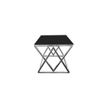 Alsea Side Table Silver Base - Black Glass - Furniture > Living Room > Side Tables