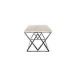 Alsea Side Table Silver Base - White Marble - Furniture > Living Room > Side Tables