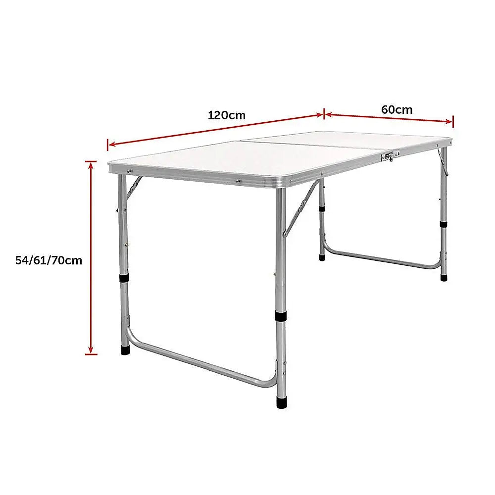 Aluminium Folding Table 120cm Portable Indoor Outdoor Picnic Party Camping Tables - Furniture > Office