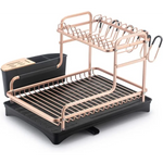 Aluminum Dish Drying Rack with Removable Cutlery Holder and Cup Holder - Home & Garden > Kitchenware