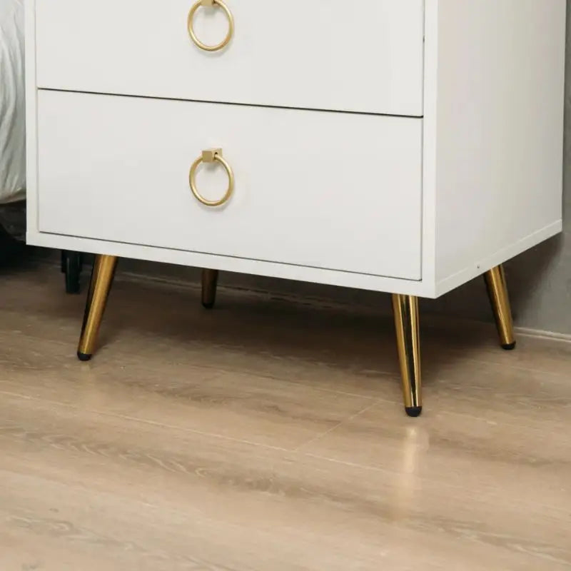 Amelia Modern LED Bedside table with USB and power socket white x 2 - Furniture > Bedroom > Bedside Tables