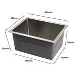 AMIRRA Kitchen Stainless Steel Sink 440mm x 340mm with Nano Coating (Silver Black) AMR-KS-103-LH - Appliances > Kitchen