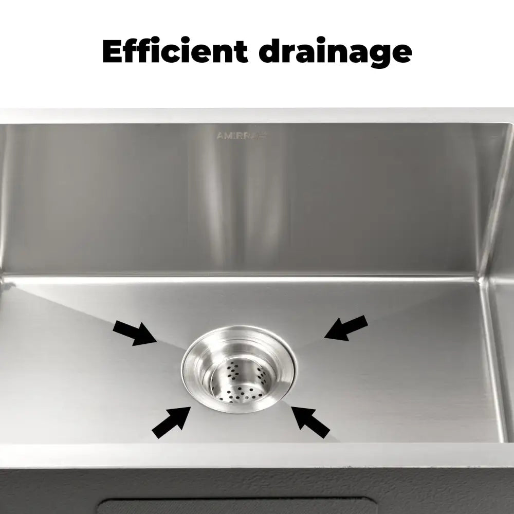 Amirra Kitchen Stainless Steel Sink 440mm x 440mm Smooth coated Silver - Home & Garden > Kitchenware