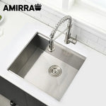 Amirra Kitchen Stainless Steel Sink 440mm x 440mm Smooth coated Silver - Home & Garden > Kitchenware