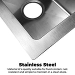 Amirra Kitchen Stainless Steel Sink 440mm x 440mm Smooth coated Silver - Home & Garden > Kitchenware