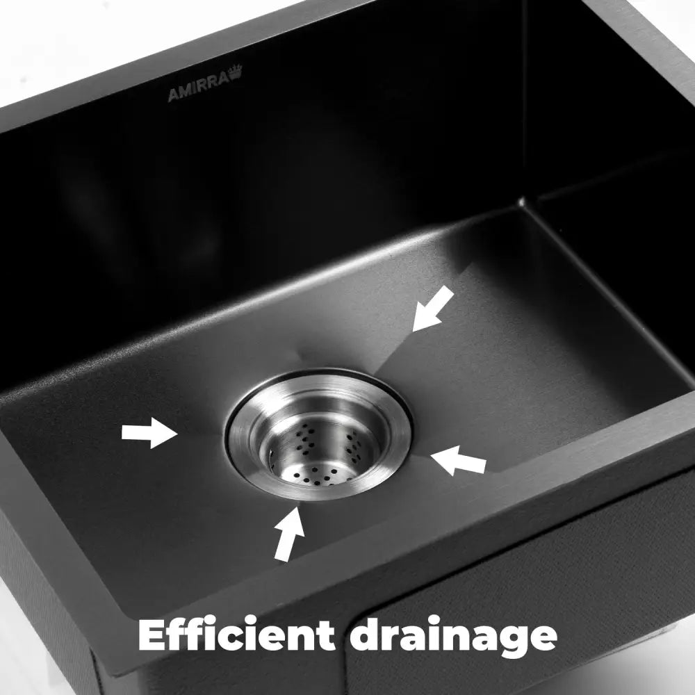 AMIRRA Kitchen Stainless Steel Sink 440mm x 440mm with Nano Coating (Silver Black) AMR-KS-101-LH - Appliances > Kitchen