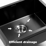 AMIRRA Kitchen Stainless Steel Sink 440mm x 440mm with Nano Coating (Silver Black) AMR-KS-101-LH - Appliances > Kitchen