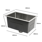 AMIRRA Kitchen Stainless Steel Sink 450mm x 300mm (Silver) AMR-KS-104-LH - Appliances > Kitchen Appliances