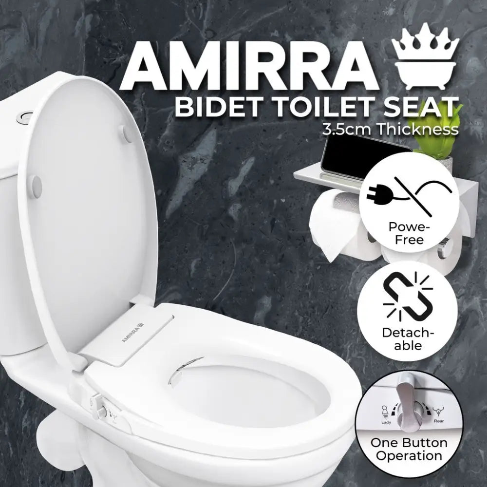 Amirra Non-electric Bidet Seat (Anti-Siphon) - Furniture > Bathroom > Bidets