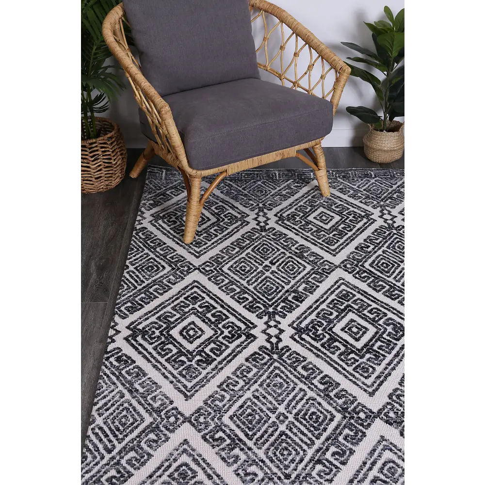 Amritsar Glenfalls Anthracite Tribal Rug 160X230 - Home & Garden > Rugs