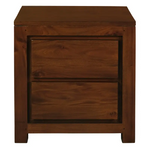 Amsterdam 2 Drawer Bedside Table (Mahogany) - Furniture > Bedroom > Bedside Tables