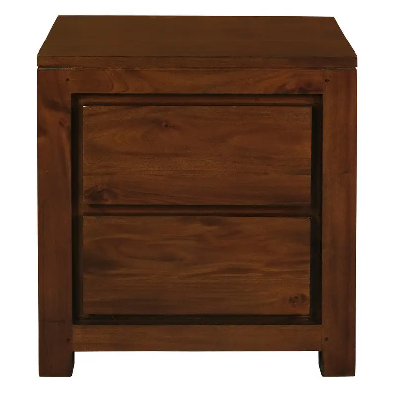 Amsterdam 2 Drawer Bedside Table (Mahogany) - Furniture > Bedroom > Bedside Tables