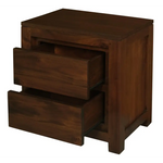 Amsterdam 2 Drawer Bedside Table (Mahogany) - Furniture > Bedroom > Bedside Tables