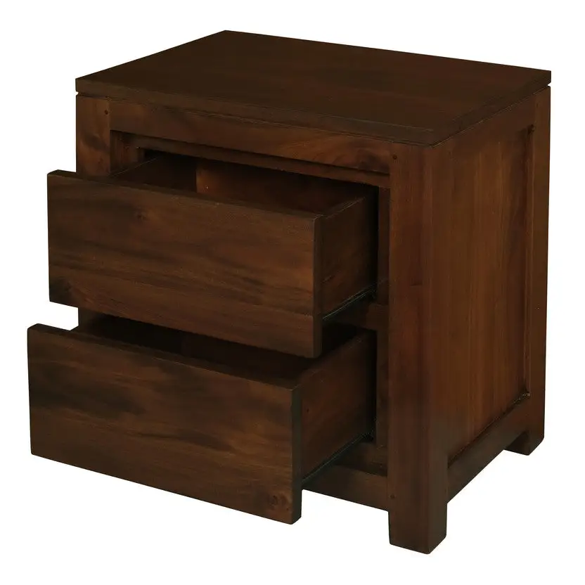 Amsterdam 2 Drawer Bedside Table (Mahogany) - Furniture > Bedroom > Bedside Tables