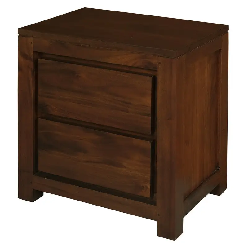 Amsterdam 2 Drawer Bedside Table (Mahogany) - Furniture > Bedroom > Bedside Tables