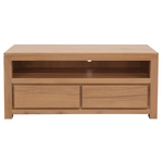 Amsterdam 2 Drawer Solid White Cedar Wood Entertainment Unit (Natural) - Home & Garden > Home & Garden Others