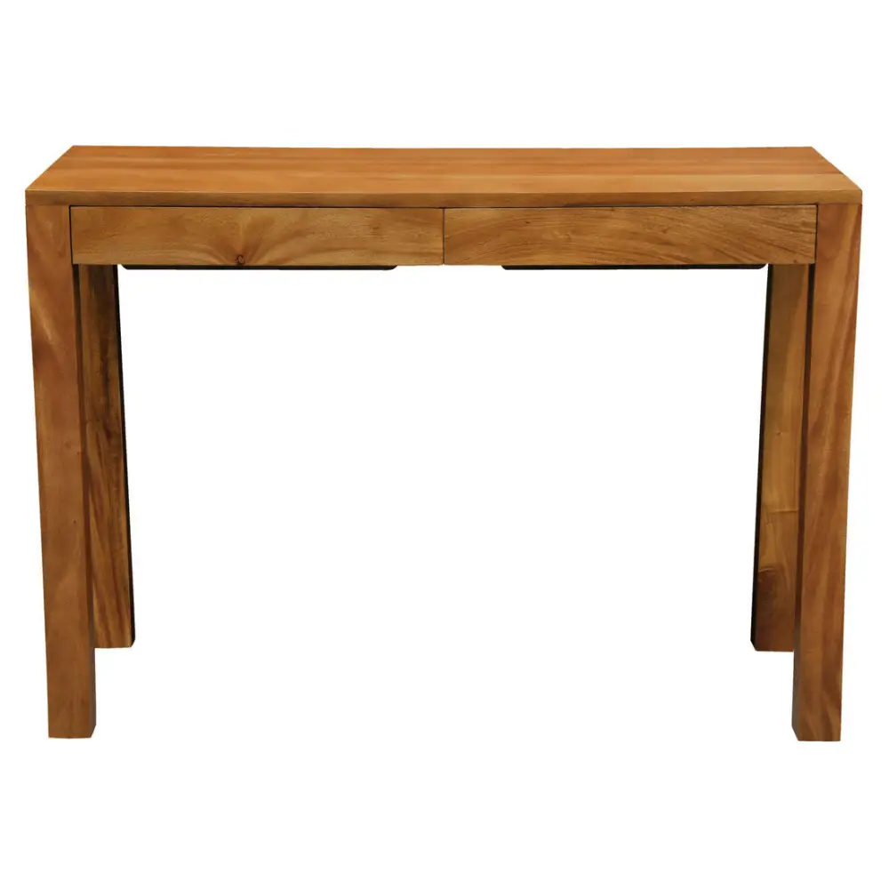Amsterdam Solid Mahogany Timber 2 Drawer Desk (Light Pecan) - Home & Garden > Home Office Accessories