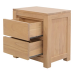 Amsterdam Solid White Cedar 2 Drawer Bedside (Natural) - Furniture > Bedroom > Bedside Tables