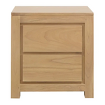 Amsterdam Solid White Cedar 2 Drawer Bedside (Natural) - Furniture > Bedroom > Bedside Tables