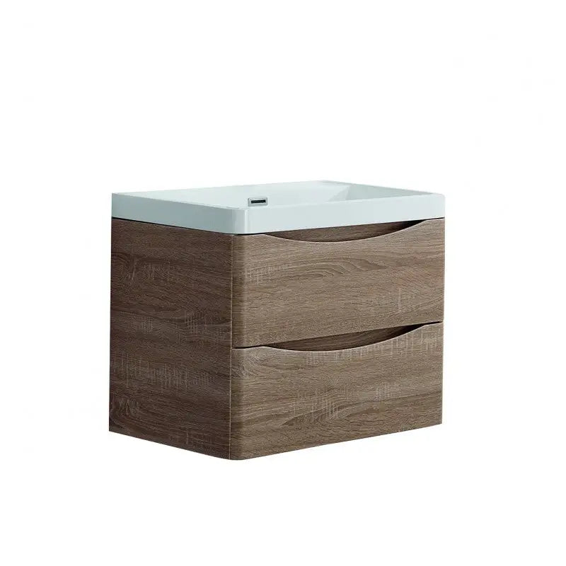 Ancona wall hung bathroom vanity 600mm White Oak - Furniture > Bathroom