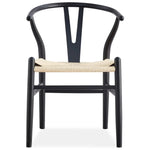 Anemone Set of 2 Wishbone Dining Chair Beech Timber Replica Hans Wenger - Black - Furniture > Dining