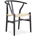 Anemone Set of 6 Wishbone Dining Chair Beech Timber Replica Hans Wenger - Black - Furniture > Dining