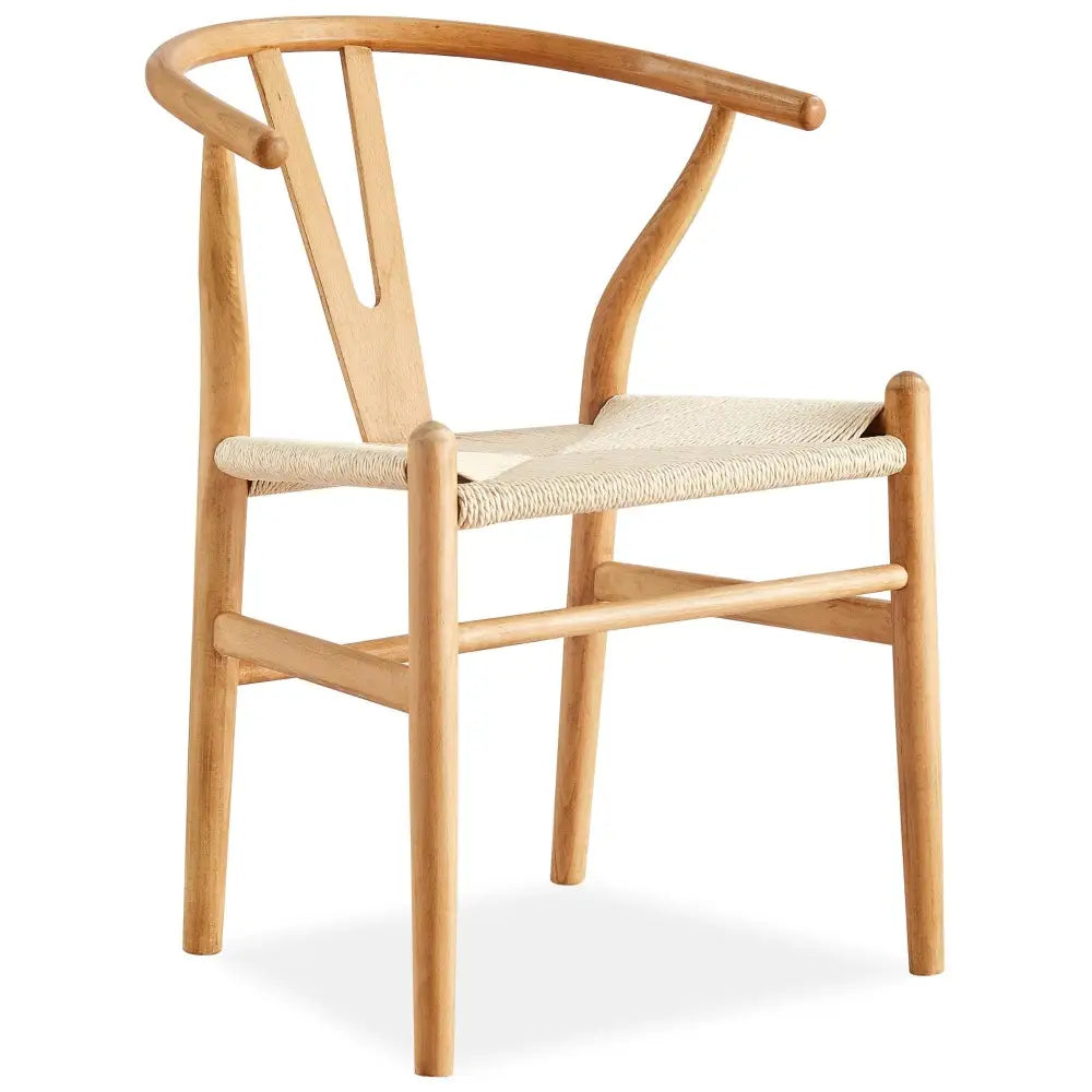 Anemone Set of 6 Wishbone Dining Chair Beech Timber Replica Hans Wenger Natural - Furniture > Dining