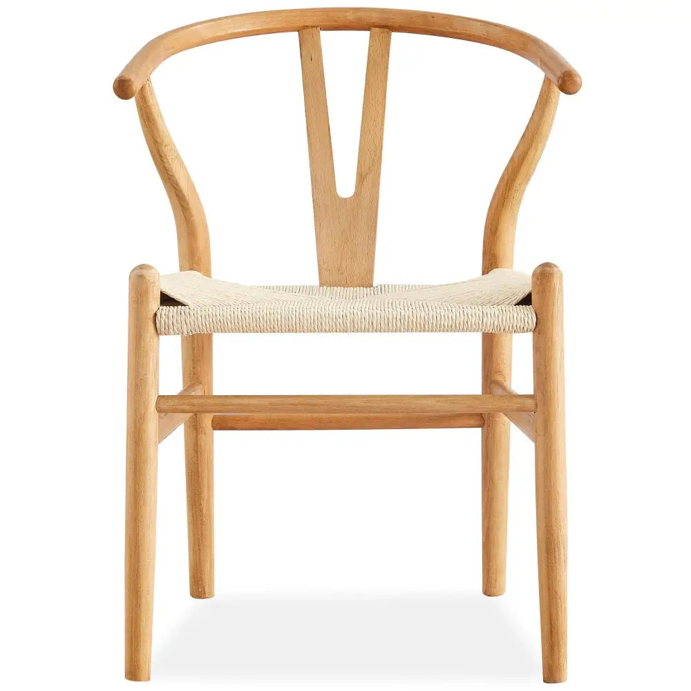 Anemone Set of 8 Wishbone Dining Chair Beech Timber Replica Hans Wenger Natural - Furniture > Dining