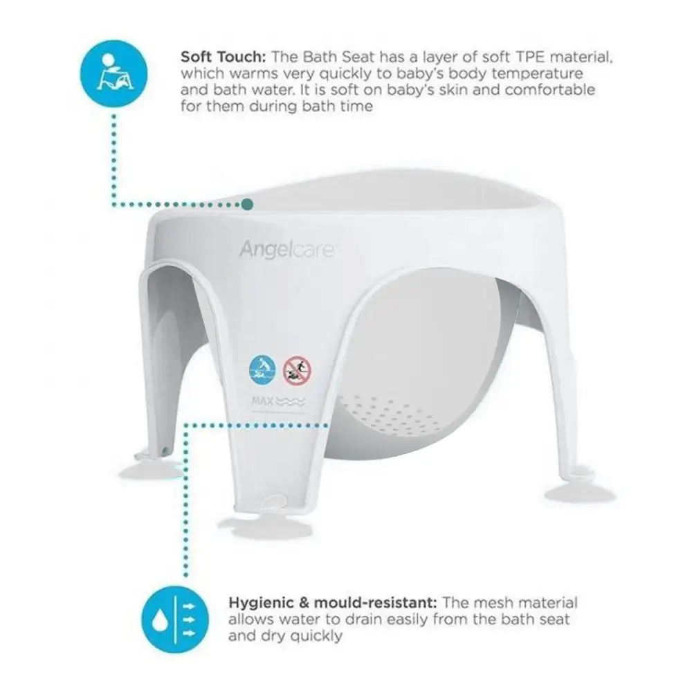 Angelcare Ac588 Baby Bath Soft Touch Ring Seat - Grey - Baby & Kids > Kid’s Furniture > Changing Tables
