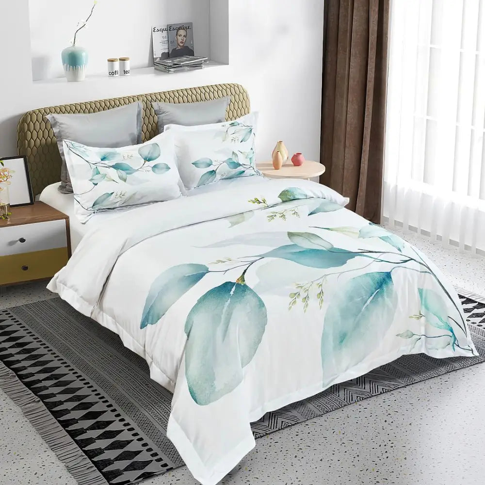 Angelis Leaves Quilt Cover Set - King Size - Home & Garden > Bedding