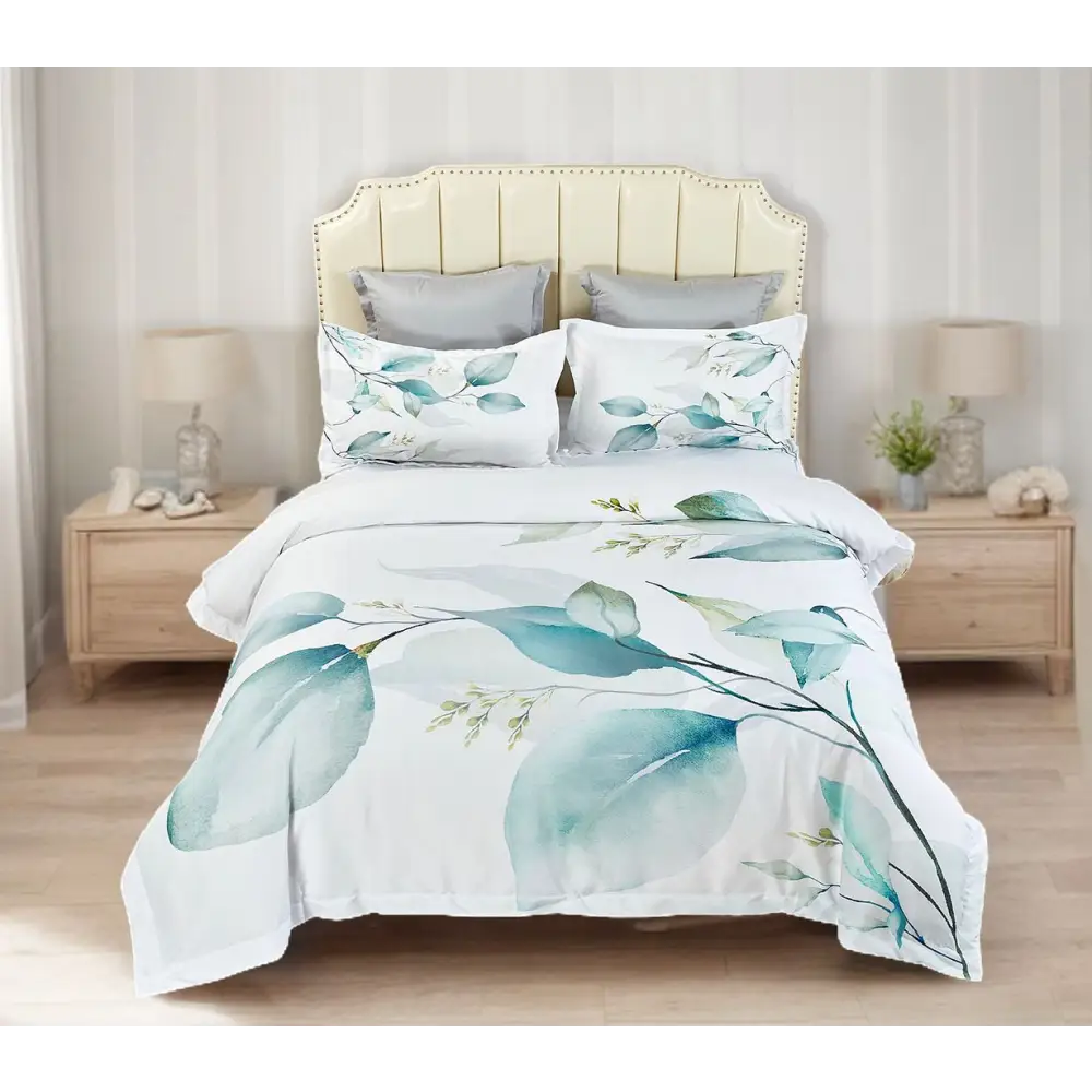 Angelis Leaves Quilt Cover Set - King Size - Home & Garden > Bedding