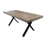 Anika 7pc Dining Set 180cm Table 6 Fabric Chair - Charcoal Smoke - Furniture > Dining