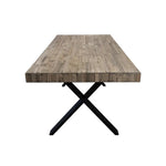 Anika 7pc Dining Set 180cm Table 6 Fabric Chair - Charcoal Smoke - Furniture > Dining