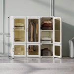 Antbox Cubes Storage Folding Cabinet Wardrobe With 9 Grids&6 Doors &1 Hanger - Home & Garden > Storage > Clothing &