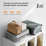 Antbox Cubes Storage Folding Cabinet Wardrobe With 9 Grids&6 Doors &1 Hanger - Home & Garden > Storage > Clothing &