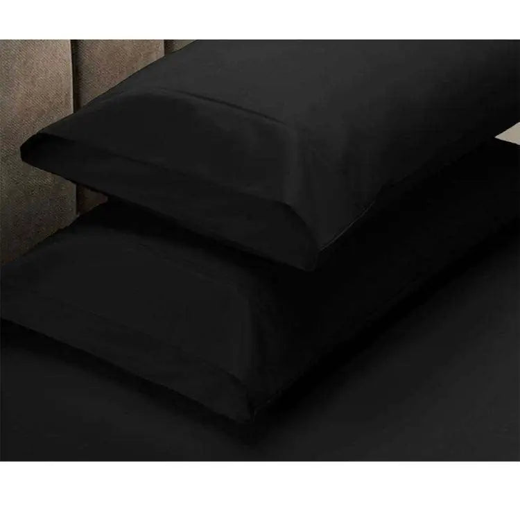 Apartmento 225TC Fitted Sheet Set King Black plus 2 Pillowcases - Home & Garden > Bedding