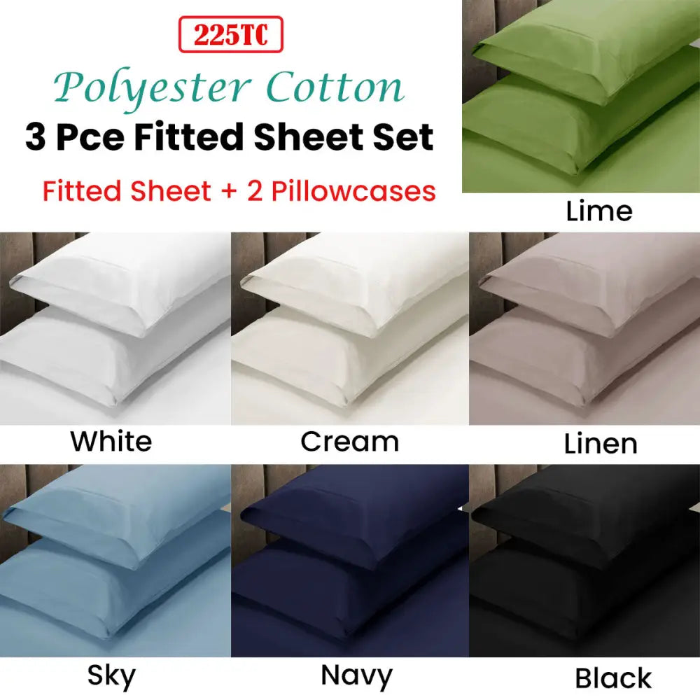 Apartmento 225TC Fitted Sheet Set King Lime plus 2 Pillowcases - Home & Garden > Bedding