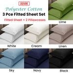Apartmento 225TC Fitted Sheet Set King Linen plus 2 Pillowcases - Home & Garden > Bedding