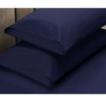 Apartmento 225TC Fitted Sheet Set King Navy plus 2 Pillowcases - Home & Garden > Bedding