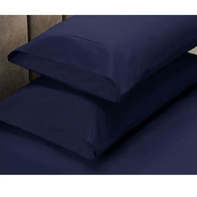 Apartmento 225TC Fitted Sheet Set King Navy plus 2 Pillowcases - Home & Garden > Bedding
