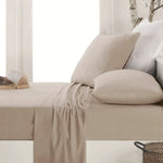 Apartmento Easy-care Micro Flannelette Sheet Set Taupe Single - Home & Garden > Bedding