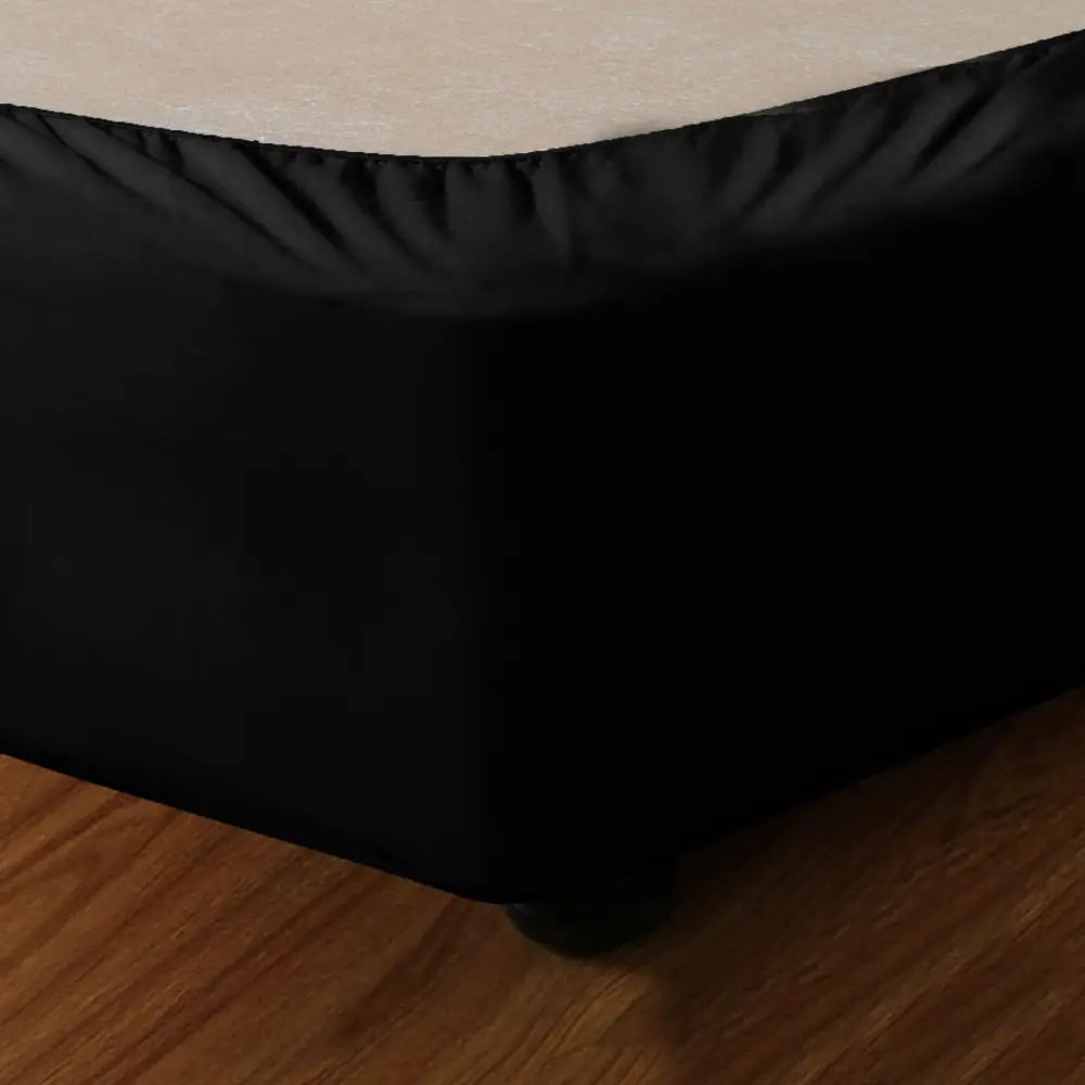 Apartmento Stretch Valance Ebony (Black) LONG SINGLE - Home & Garden > Bedding