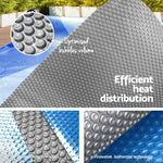 Aquabuddy Pool Cover 11x6.2m 400 Micron Silver Swimming Pool Solar Blanket 6.55m Roller - Home & Garden > Pool &