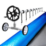 Aquabuddy Pool Cover 11x6.2m 400 Micron Silver Swimming Pool Solar Blanket 6.55m Roller - Home & Garden > Pool &