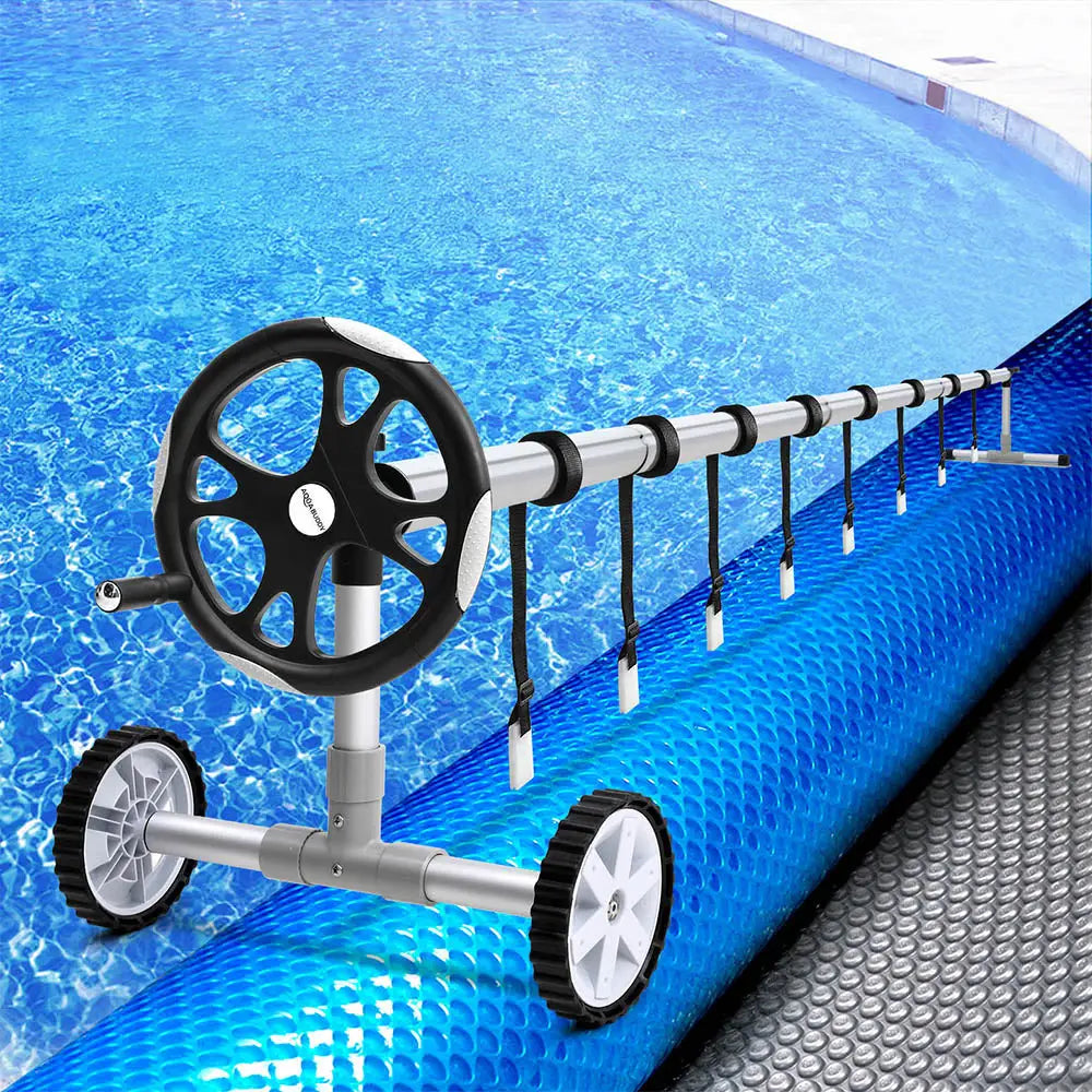 Aquabuddy Pool Cover 11x6.2m 400 Micron Silver Swimming Pool Solar Blanket 6.55m Roller - Home & Garden > Pool &