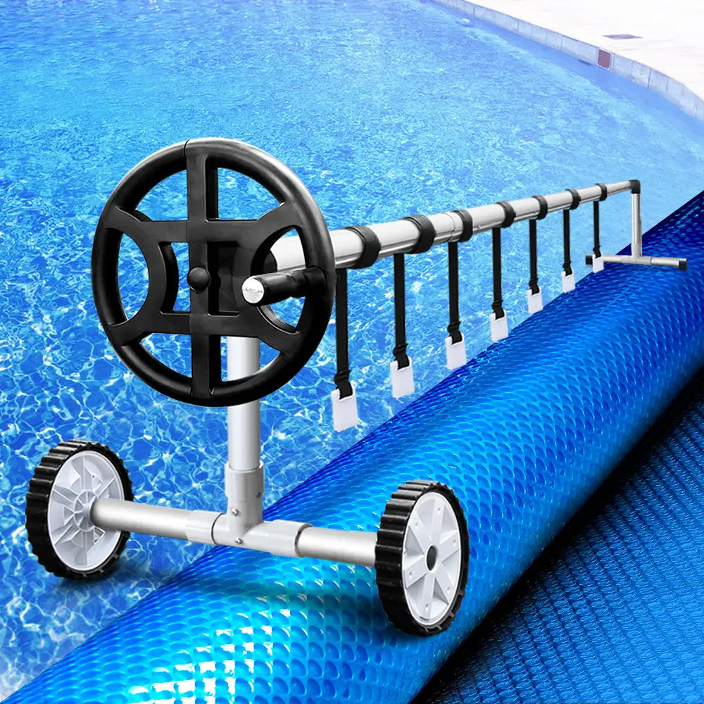 Aquabuddy Pool Cover 500 Micron 10x4m Blue Swimming Pool Solar Blanket 4m Roller - Home & Garden > DIY