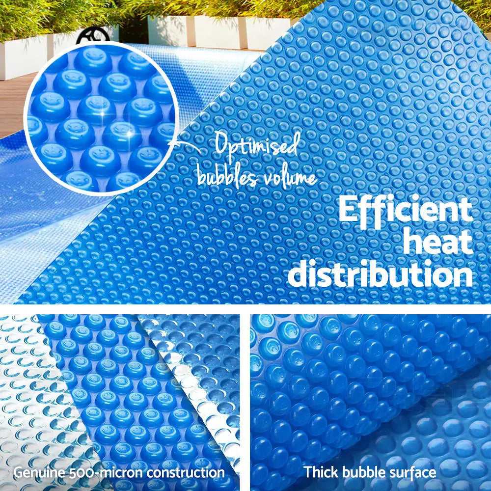 Aquabuddy Pool Cover 500 Micron 10x4m Swimming Pool Solar Blanket Blue - Home & Garden > Pool & Accessories
